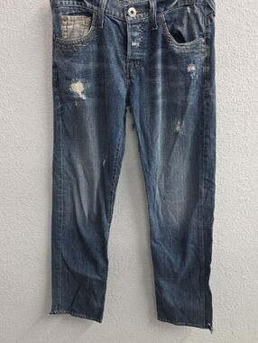 Guess Rebel Distressed Straight Leg Zipper Pocket Button Fly Jeans
